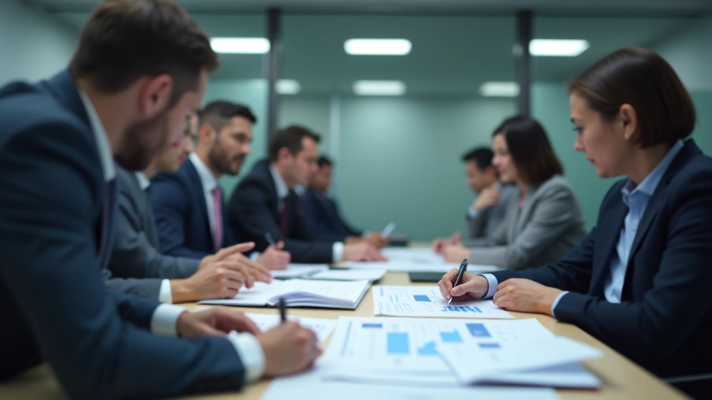 Modern financial training classroom with professionals studying financial statements and HKFRS standards